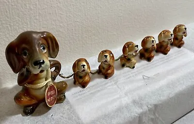Vintage Dacshund Wierner Dog Proud Mom Chained To 6 Pups Made In Japan • $24.97