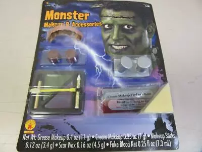 Monster Makeup And Accessories Kit Halloween Costume Water Washable Blood Teeth • $11.99