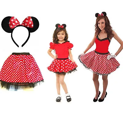 RED BOW MOUSE TUTU Halloween COSTUME Kids Teens Fancy Dress Accessory Set UK • £3.39