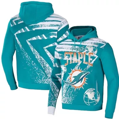 Men's Miami Dolphins NFL X Staple All Over Print Pullover Hoodie Size 2XL  • $40