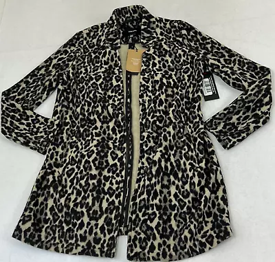 Vero Moda Black Leopard 3/4 Sleeve Side Pockets Reverse Boos Jacket Women Size M • $31.19