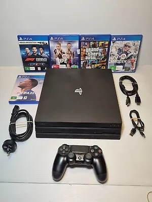 PS4 Sony Playstation 4 Pro Console 1TB - 1 Controller + 5 Games Inc GTA5 • $260