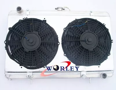 3 ROW FOR Nissan Silvia 180SX S13 SR20DET MT Aluminum Radiator + Shroud +FANS • $148.03