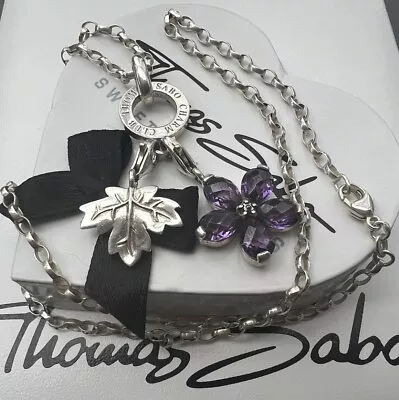 Thomas Sabo Kette & Carrier & Blume 🌸 & Blatt Charm Anhänger  • $182.08