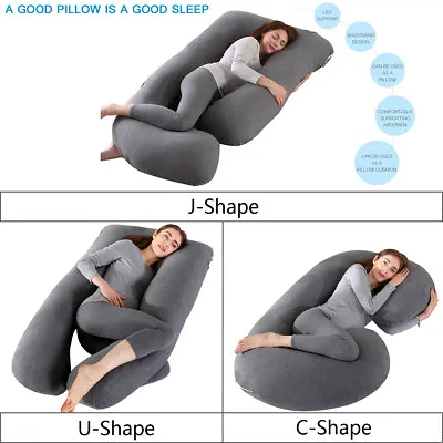 $39.99 • Buy Extra Large Pregnancy Pillow Maternity Belly Contoured Body Knitted Cotton Cover