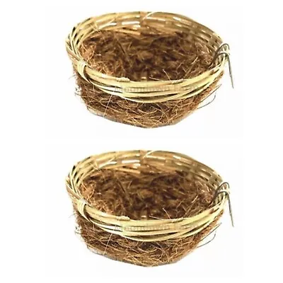 2 X CANARY NEST PANS COCO & WICKER For NESTING CANARIES & BIRDS • £8.49