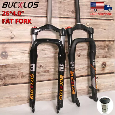 1-1/8  Bicycle Fork Threadless Disc 26  X 4.0 Fat Tire MTB Bike Suspension Fork​ • $89.95