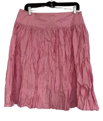 Isaac Mizrahi For Target Womens Pink Crepe Crinkle Pleated Skirt – Sz 10 NEW • $13.29