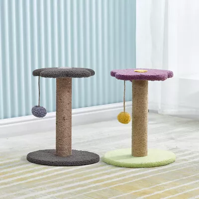 £10.99 • Buy Pet Cat Scratching Post Kitten Tree Tower With Toy Ball & Sisal Rope Grey/Purple