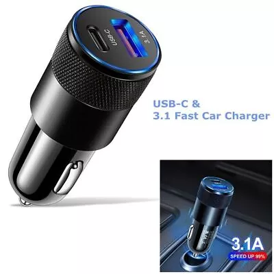 2 Port PD USB-C Fast Charging Car Charger Adapter For IPhone 14 13 12 11 Samsung • $3.94