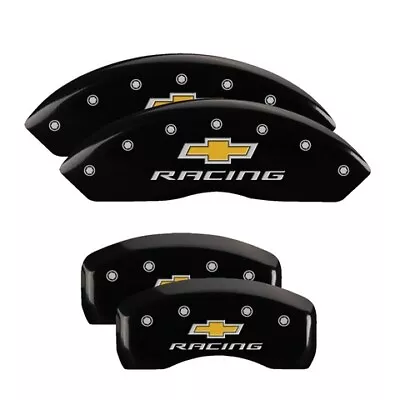 MGP Caliper Covers Set Of 4 Black Finish Silver Chevy Racing • $289