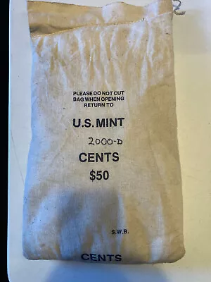 2000-d  Bu   Mint Sewn Bag  Lincoln Memorial Cents 5000 Coins • $250