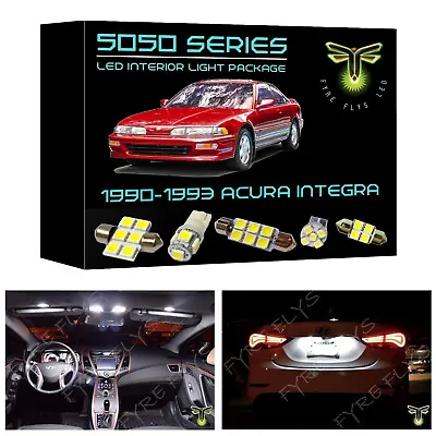 10x White LED Interior Lights Kit For 1990-1993 Acura Integra 5050 Series + Tool • $16.99