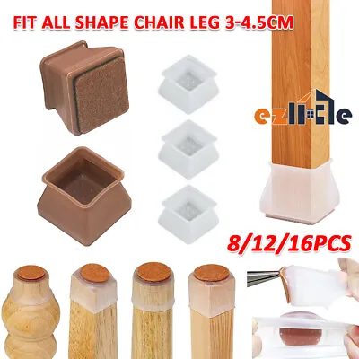 $10.99 • Buy 16Pcs Chair Leg Floor Protector Furniture Table Feet Cover Silicone Pads Caps