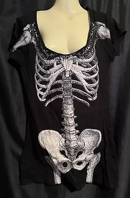 Kreepsville 666 Black & White Skeleton Dress Size XL Goth Punk Alternative Skull • $7.95