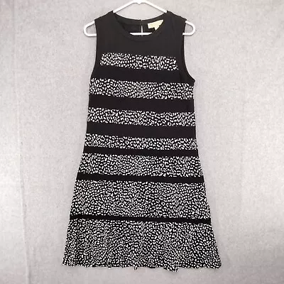 Michael Kors Dress Wmns Size M Black White Cheetah Print Knee Length Cocktail • $15.95