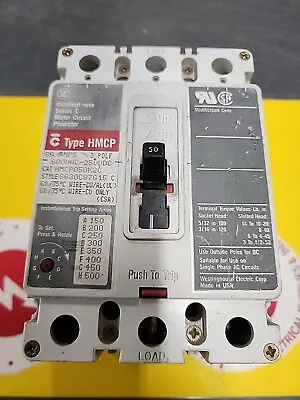 Westinghouse HMCP050K2C   50 AMP 3 Pole 600 VAC 250 VDC 3 Phase TESTED CLEANED • $189.99