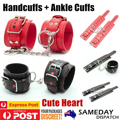 BDSM Fetish Handcuffs Ankle Cuffs Wrist Cuffs Restraints Bondage Kit Sex Toy • $24.99