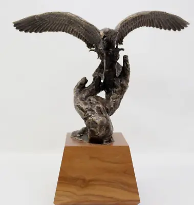 Vintage LG Bronze Flying American Eagle Signed S.A EFRON Metal Sculpture W/ Base • $49.95
