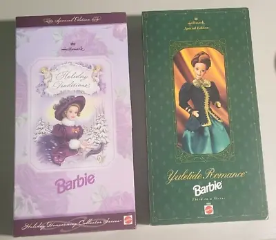 Hallmark 12  Barbie Dolls Holiday Traditions & Yuletide Romance NRFB 1996 • $16