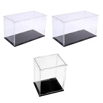 Clear Acrylic Display Case Countertop Box Cube Transparent Assemble Storage • £9.41