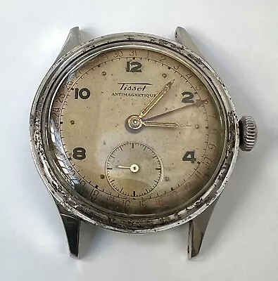 Tissot Antimagnetique Manual Watch Men's Beige Dial Working Swiss Vintage Rare • $200