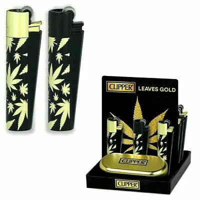 Clipper Lighter Gold Leaf Metal   Gold And Black Lighter With Tin Gift Case  • £7.99