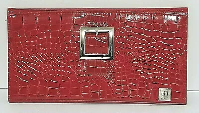 Miche MAGNETIC Purse COVER Hard Shell RED Faux Reptile Snake Skin NO BAG Changes • $26.33