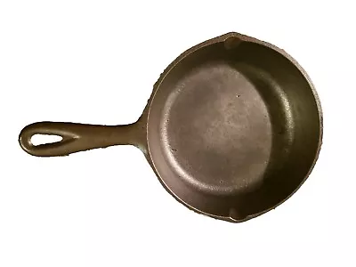 Vintage Small Cast Iron Skillet No.3 ~ 6 5/8  Double Spouts Mkd Made In USA VGC  • $15