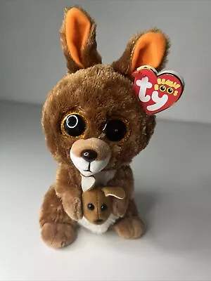 TY Beanie Boos 9” KIPPER The Kangaroo Plush Stuffed Animal Toy Tysilk NWT • $6