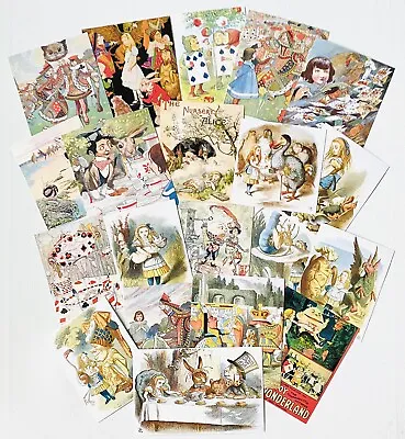 Alice In Wonderland Junk Journal Scrapbook Kit 20 Vintage Themed Pictures #WA2 • $10.80