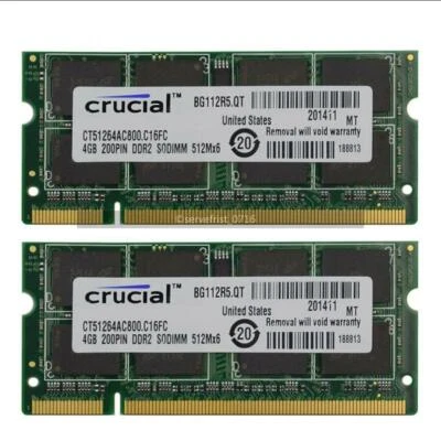£31.19 • Buy DDR2 2/4GB 8GB PC2-6400 667/800 MHz 200PIN PC2-5300 Laptop SO-DIMM RAM Lot