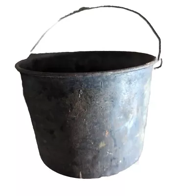 Vintage Mini Metal Bucket 4.5  High 6.5  Diameter • $12