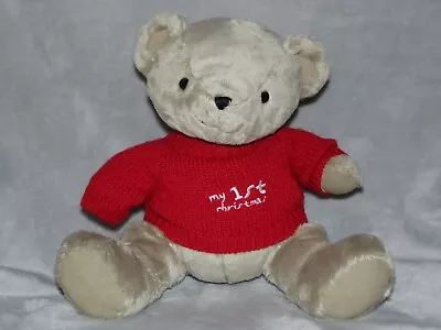 Mothercare My 1st Christmas Teddy Bear Soft Toy Red Jumper • £10.45