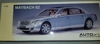 AUTOart Millennium Mercedes-Benz Maybach 62 Silver Azur Blue 1/18 Diecast • $229.99