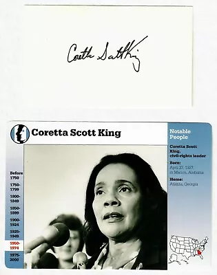  Civil Rights Leader  Coretta Scott King Hand Signed 3X5 Card Todd Mueller COA • $399.99