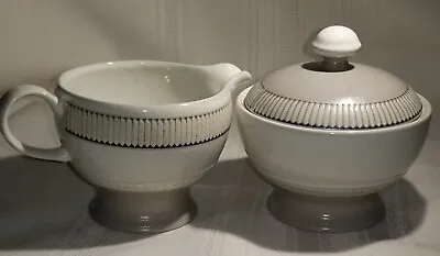 Mikasa Stone Craft Libretto Creamer And Sugar Bowl With Lid CF303 • $36.99