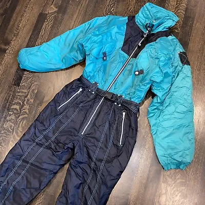 Vtg Snow Suit One Piece Snowsuit Apres Ski Bib Retro Ventana 80s 90s Mens Small • $74.99