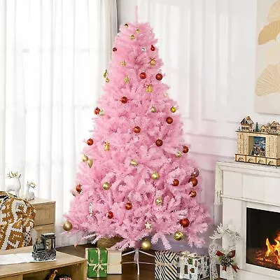 8FT Premium PVC Artificial Pink Christmas Tree W/ Stand • $52.99