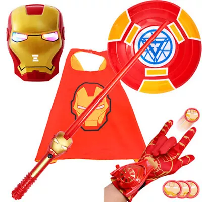 Marvel The Avenger Iron Man Shield Sword Helmet Kids Cosplay Toys Xmas Gifts • £9.99