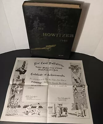 1961 Military Academy Hardcover Yearbook Howitzer West Point + Cadet Certificate • $45