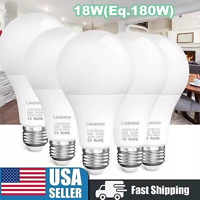 5Pack E26 LED Light Bulbs 18W Equivalent 180W 6500K Daylight Energy Saving E27 • $36.95