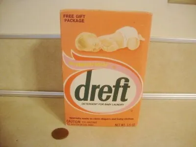 Vtg UNOPENED SAMPLE 3.5oz Box DREFT Baby Detergent FREE GIFT Package Promo! • $20