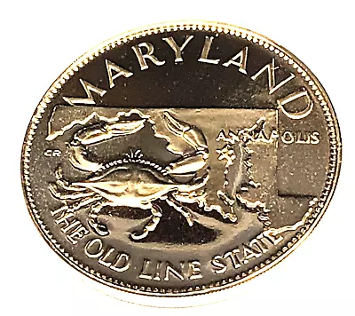 #c7747    Franklin  Mint  Bronze   Medal  State Of  Maryland • $6.49