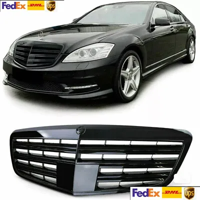 Gloss Black Front Grille For Mercedes Benz S-Class W221 S550 S600 S63 S65 • $235