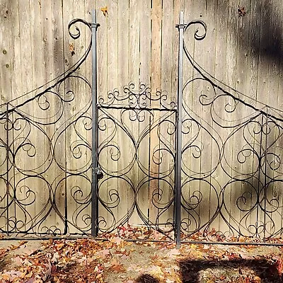 Antique Wrought Iron Metal Garden Architectural Decor Gate Fence  • $769.96