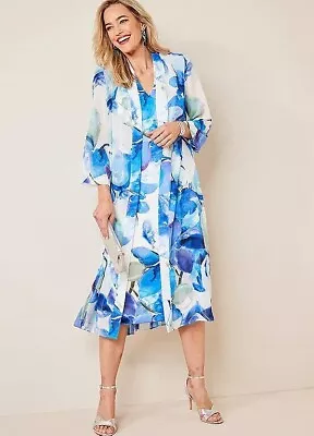 KALEIDESCOPE Print Dress With Jacket Size 32 • £10