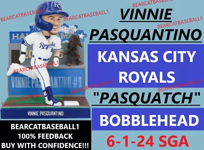 Vinnie Pasquantino Pasquatch Kansas City Royals Bobblehead *pre-sale* 6-1-24 Sga • $44.99