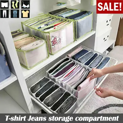 6/7/9 Grids Clothes Jeans Pants Storage Bags Drawer Mesh Divider Organizer Boxes • £4.73