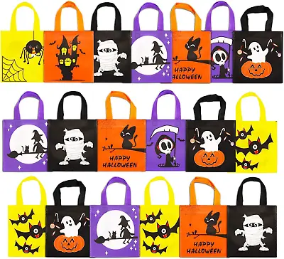 £15.05 • Buy FINGOOO Halloween Non-woven Bags, 8 By 8 Inch Trick Or Treat Tote Bag Goodie... 